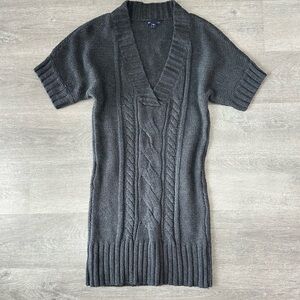 Gap grey v neck cable knit dress/ long top
